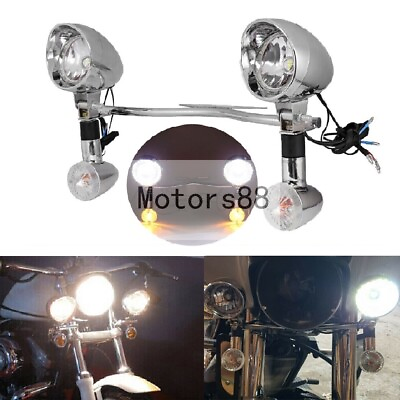 #ad Super Brights Driving Passing Spot Light Bar Turn Signal Motorcycle Bike12V