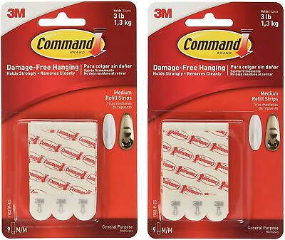 #ad Command Refill Strips Medium White 18 Strips Reorganize Redecorate Damage Free
