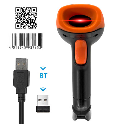 #ad Handheld 1D 2D QR Barcode Scanner BT2.4G Wireless USB Wired Bar Code U4F3