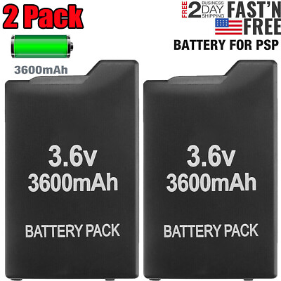 #ad 2x Rechargeable Battery for Sony PSP 110 PSP 1001 PSP 1000 Fat New 3.6V 3600mAh