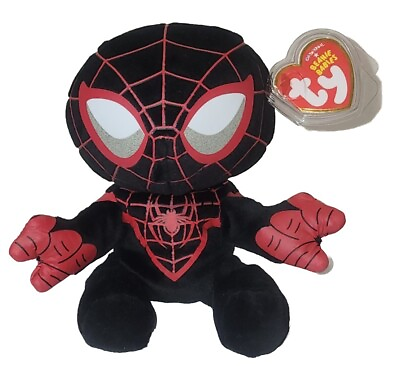 #ad TY Beanie Baby MILES MORALES NEW Soft Plushy Version Spider Man Spider Verse NWT