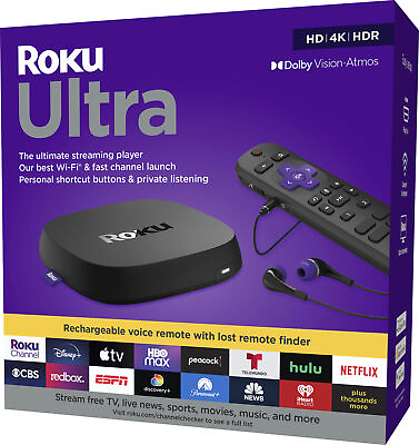 #ad #ad Roku Ultra 4K HDR Dolby Vision Streaming Device and Voice Remote Pro 4802R