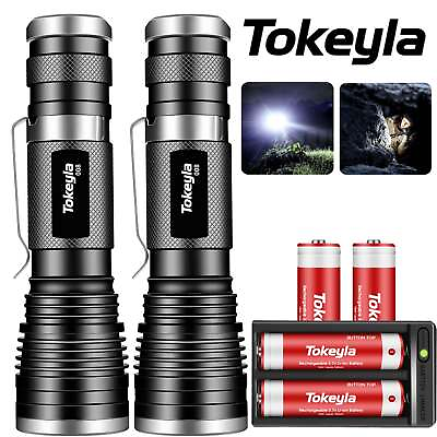 #ad #ad Super Bright LED Tactical Flashlight Zoomable Police LED Torch Small Work Light