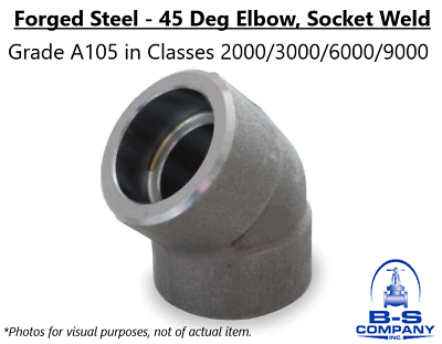 #ad 45 Degree Elbow A105 Forged Steel Pipe Fitting 2quot; 9000 Socket Weld