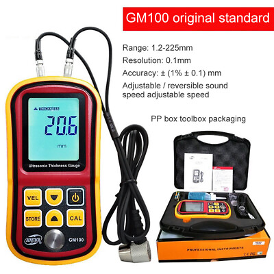 #ad GM100 Digital Ultrasonic Wall Thickness Gauge Meter Sound Velocity Tester