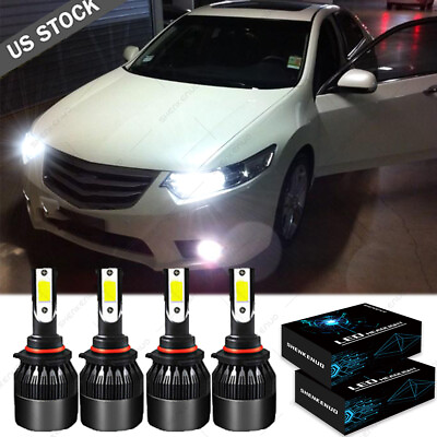 #ad 9006 9005 HiLo Beam COB LED Headlight Fits Honda Accord 90 2012 Civic 2004 2015