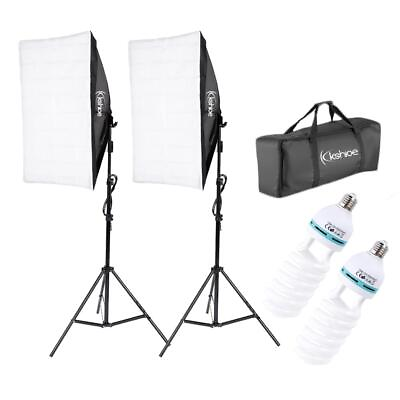 #ad #ad 2pcs Softbox Light Kit Photo Studio Photography Continuous Lighting Stand Set