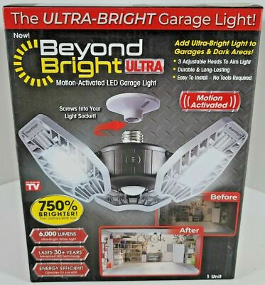 #ad LED Garage Light Motion Sensor Deformable Workshop Ceiling Fixture Lamp 60W E27