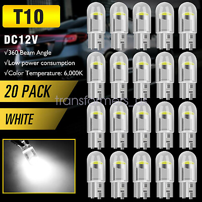 #ad 20X T10 194 168 W5W 2825 COB LED License Plate Interior Light Bulbs 6000K White