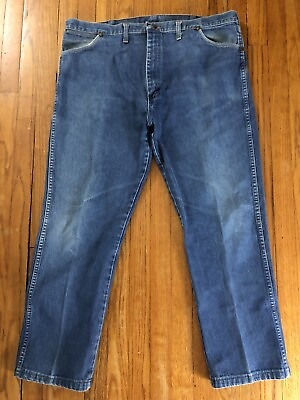 #ad Wrangler 13MWZPW Jeans Blue Relaxed Fit 100% Cotton Tag 42x32 Actual 41x29