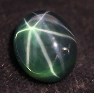 #ad 7.95 Ct Certified 6 Rays Green Star Natural Sapphire Cabochon Loose Gemstones