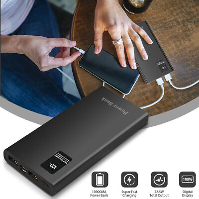 #ad 9000000mAh Portable Power Bank USB LCD External Battery Charger For Cell Phone