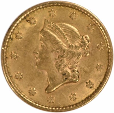 #ad 1853 $1 Gold Type 1 AU Uncertified #1128