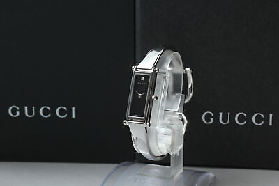 #ad Near Mint Box Gucci 1500L 1P Diamond Black Dial Woman#x27;s Watch From Japan