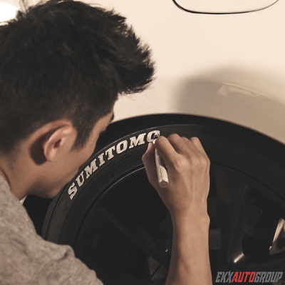 #ad 2X White Paint Pen Marker Waterproof Permanent Car Tire Lettering Rubber Letter