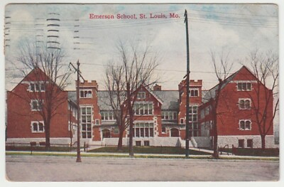 #ad Postcard: Buidling Emerson School St. Louis Missouri 1908