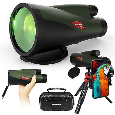 #ad 12X60 High Power Monocular Telescope with Phone Adapter Ideal for Green