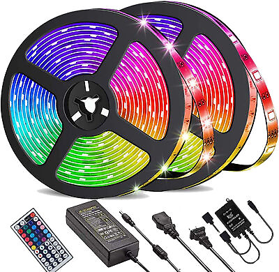 #ad New LED Strip Lights 100ft Music Sync 5050 RGB Room Light with Remote