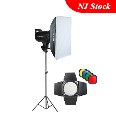 #ad Godox SK300II Studio Monolight Flash 60x90cm Softbox Light Stand BD 04 Barndoor