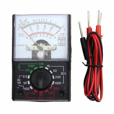 #ad Analog Multimeter AC DC Volt 1000V DC Current 500mA Meter with Test Leads