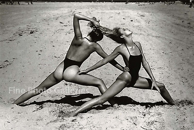 #ad 1975 Vintage HELMUT NEWTON Miami Female Fashion Swimsuit Drama Duotone Photo Art