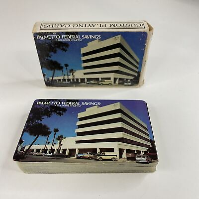 #ad #ad vintage palmetto federal savings playing cards building design