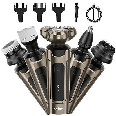 #ad 5 in 1 Electric Razor for Men Rotary Shaver Beard Trimmer Wet amp; Dry Rechargeable