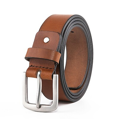 #ad Men’s beltsFull Grain Genuine Leather Casual Dress Jeans Belts for Men