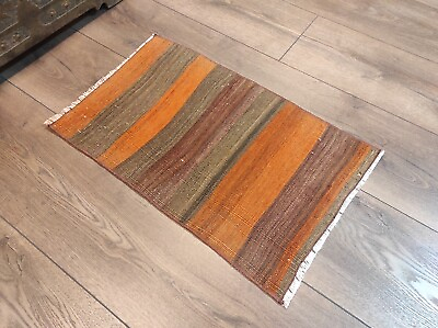 #ad #ad Orange Small Rug Small Kilim Small Turkish Rug Small Carpet 1.4 x 2.1 ft