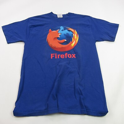 #ad Firefox Shirt Mens Large Blue Vintage Take Back the Web Internet Short Sleeve