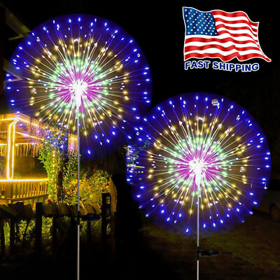 150 LED Solar Firework Lights Outdoor Waterproof Path Lawn Garden Decor Lamp