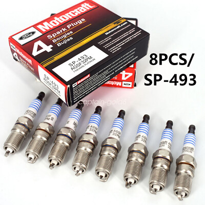 #ad 8pcs MOTORCRAFT SPARK PLUGS SP 493 Platinum AGSF32PM For Ford 4.6L 5.4L V8 SP493