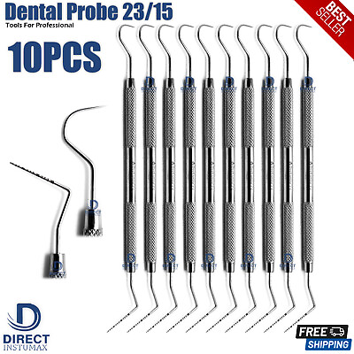 #ad Dental Perio Explorer 23 Probe UNC 15 Color Marking Diagnostic Double Ended Tool