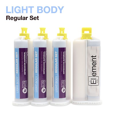 #ad Element LIGHT BODY VPS PVS Dental Impression Material REGULAR Set 50ML Cartridge