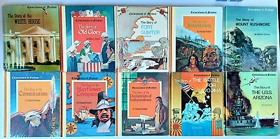 #ad Cornerstones of Freedom Book Lot of 10 Hard Cover Books 1960#x27;s 1970#x27;s Vintage