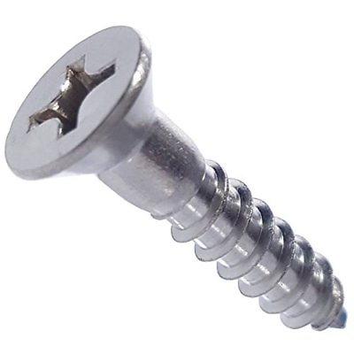 #ad #4 x 1quot; Phillips Flat Head Wood Screws 316 Marine Stainless Steel Qty 25