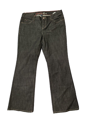 #ad Tommy Hilfiger Freedom Womens Boot Cut Jeans Sz 12A Regular Black Cotton Blend