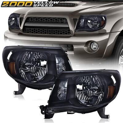 #ad Fit For 05 11 Toyota Tacoma Headlights Assembly Chrome Headlamp Lamps LeftRight