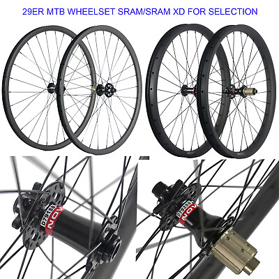 #ad 29ER MTB Full Carbon Wheelset 27 30 35mm Width Mountain Bike Wheels Sram Sram XD