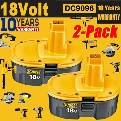 #ad 2 PACK 18V For Dewalt 18 VOLT DC9096 DC9098 Ni MH Battery DC9099 NEW Replacement