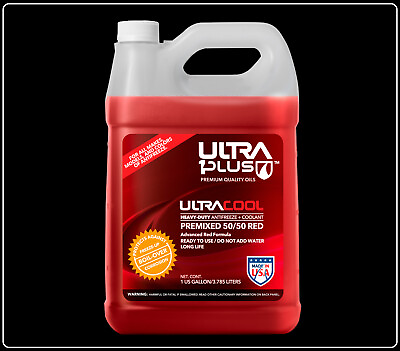 #ad #ad UltraCool HEAVY DUTY Universal Antifreeze Coolant PREMIXED 50 50 RED 1 Gal