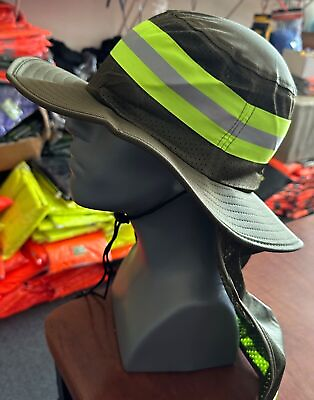 #ad Hi Vis Reflective Work Safety Neck Flap Boonie Hat Bucket Cap