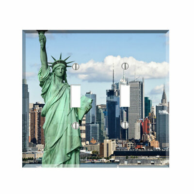 #ad New York City STATUE OF LIBERTY Light Switch Plate Wall Cover Skyline NYC