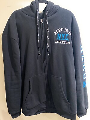 #ad #ad Aeropostale Men’s Full Zip Jacket Black Size: 4XL Fur Lined N.Y.C Athletics