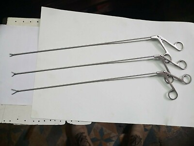 #ad Laparoscopic PCNL Forceps Fenestrated Alligator Small And Big jaw 2.5mm Set 3Pc
