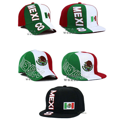 #ad MEXICAN Hat MEXICO Flag Eagle Federal Logo Curved Flat Bill Baseball Cap