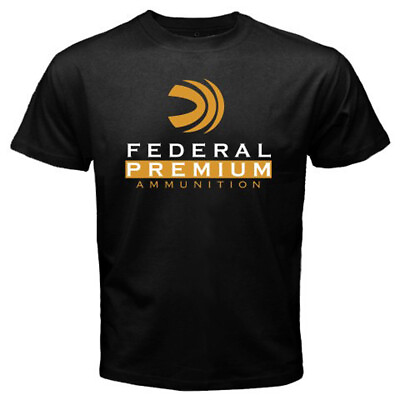 #ad #ad Federal Ammunition Guns Firearms Logo Men#x27;s Black T Shirt Size S 2XL