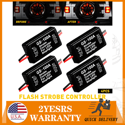 4 PCS Flash Strobe Controller Box Flasher Module for LED Brake Tail Stop Light