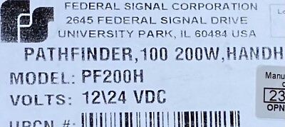 #ad Federal Signal PF200H Brand New In The Factory Sealed Box Handheld Version