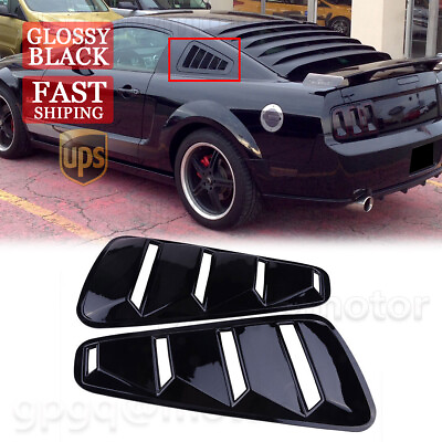 #ad For Ford Mustang 05 14 1 4 Quarter Side Painted Window Louvers Scoop Cover Vent